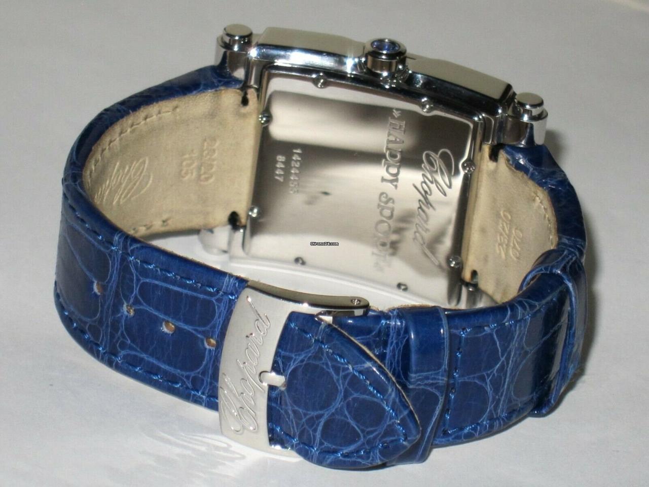 Chopard Happy Sport Quartz Women's Watch Steel Case With Leather Strap Authentic Luxury Timepiece