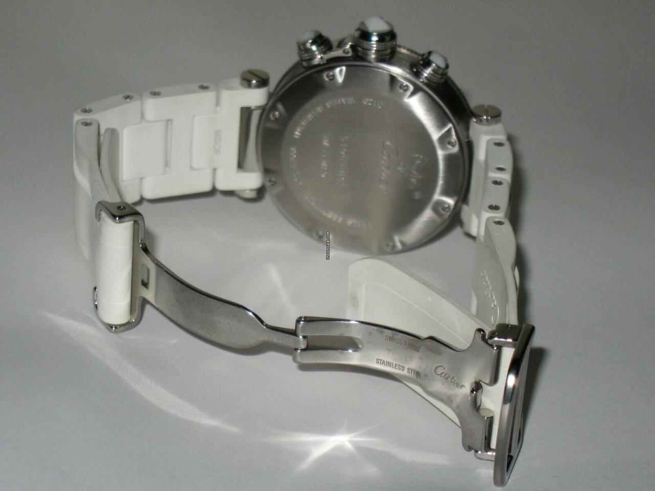 Cartier Pasha Seatimer Quartz Men's Watch Steel Case With Rubber Strap Authentic Luxury Timepiece