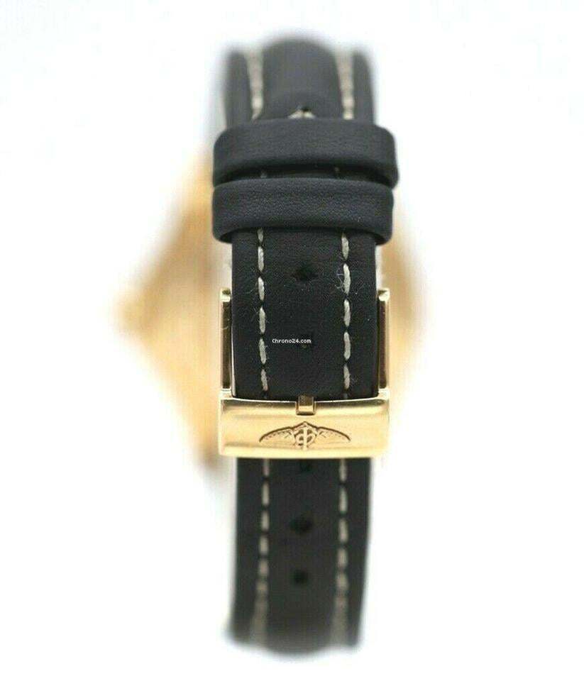 Breitling Cockpit Lady Quartz Women's Watch Yellow Gold Case With Leather Strap Authentic Luxury Timepiece