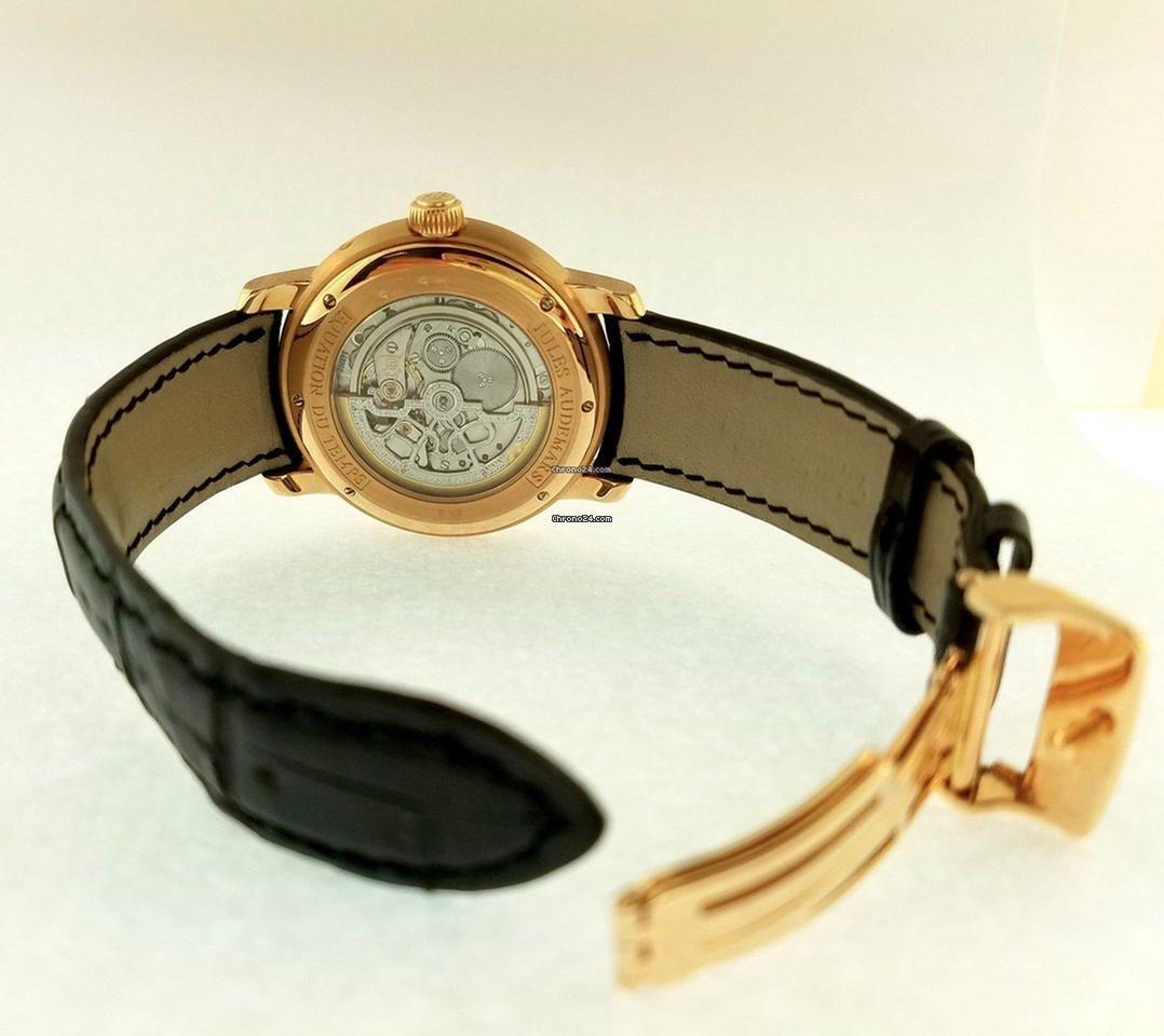 Audemars Piguet Jules Audemars Automatic Men's Watch Rose Gold Case With Leather Strap Authentic Luxury Timepiece