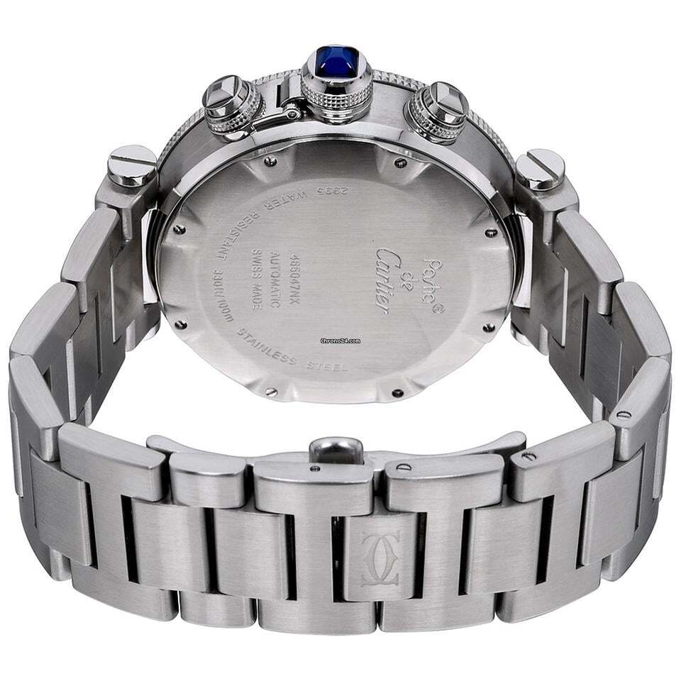 Cartier Pasha Seatimer Automatic Men's Watch With Steel Case and Strap Authentic Luxury Timepiece