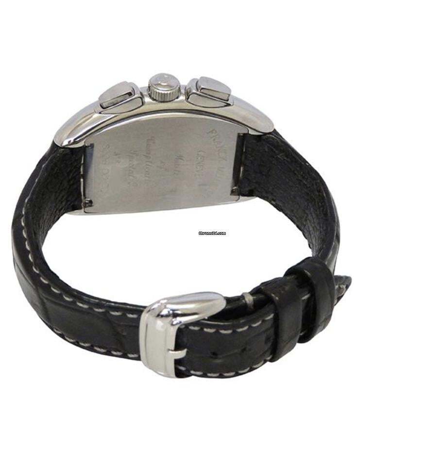 Franck Muller Conquistador Automatic Men's Watch Steel Case With Leather Strap Authentic Luxury Timepiece