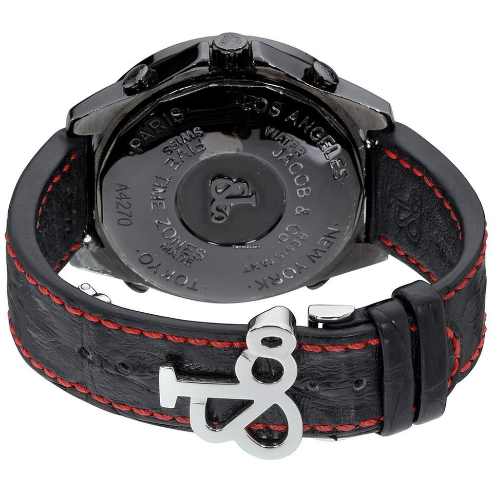 Jacob & Co. Quartz Men's Watch Steel Case With Leather Strap Authentic Luxury Timepiece