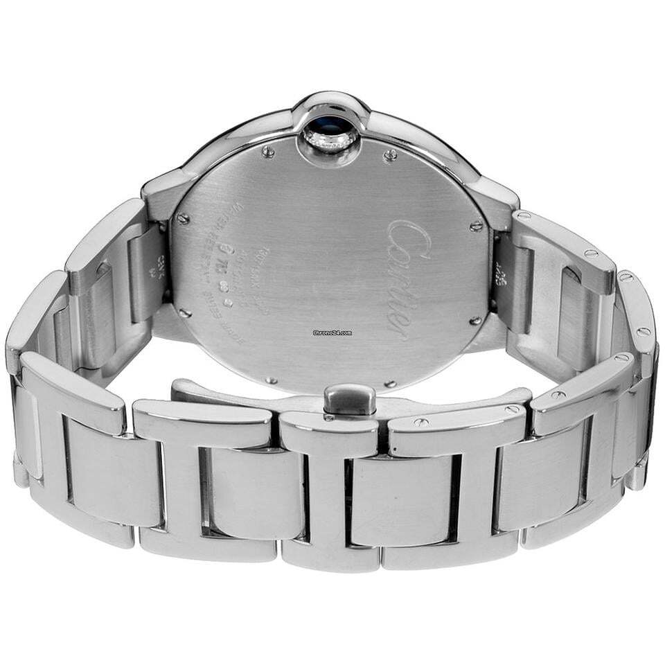 Cartier Ballon Bleu 42mm Automatic Men's Watch With White Gold Case and Strap Authentic Luxury Timepiece