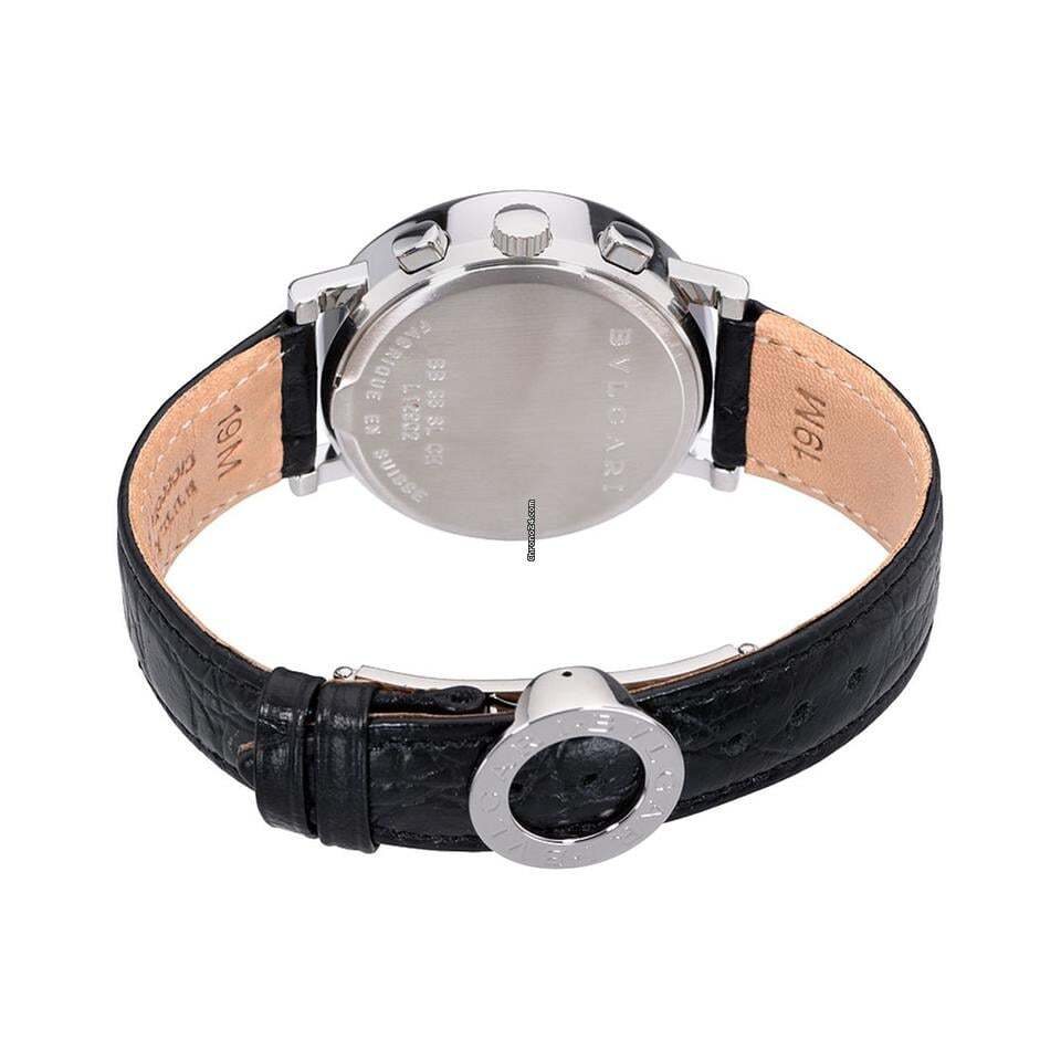 Bulgari Bulgari Automatic Men's Watch Steel Case With Leather Strap Authentic Luxury Timepiece