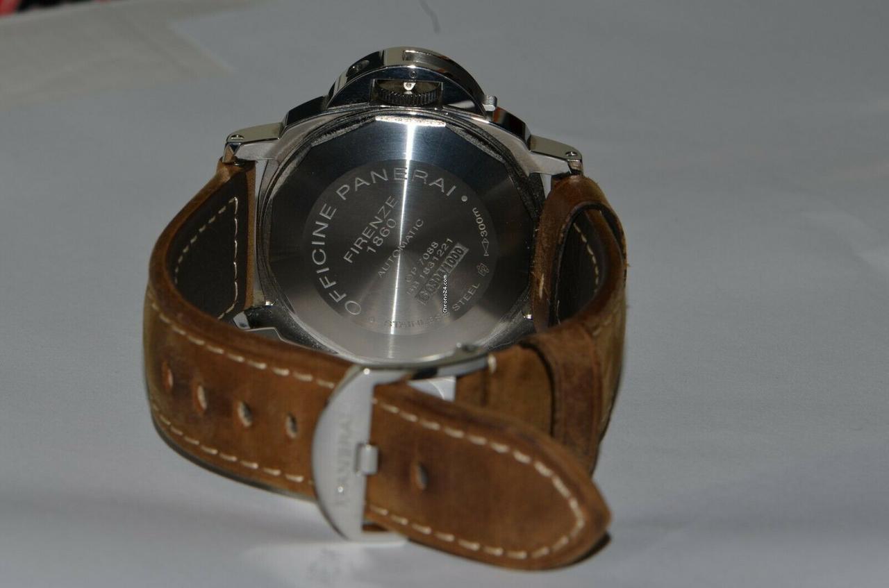 Panerai Luminor GMT Automatic Automatic Men's Watch Steel Case With Leather Strap Authentic Luxury Timepiece