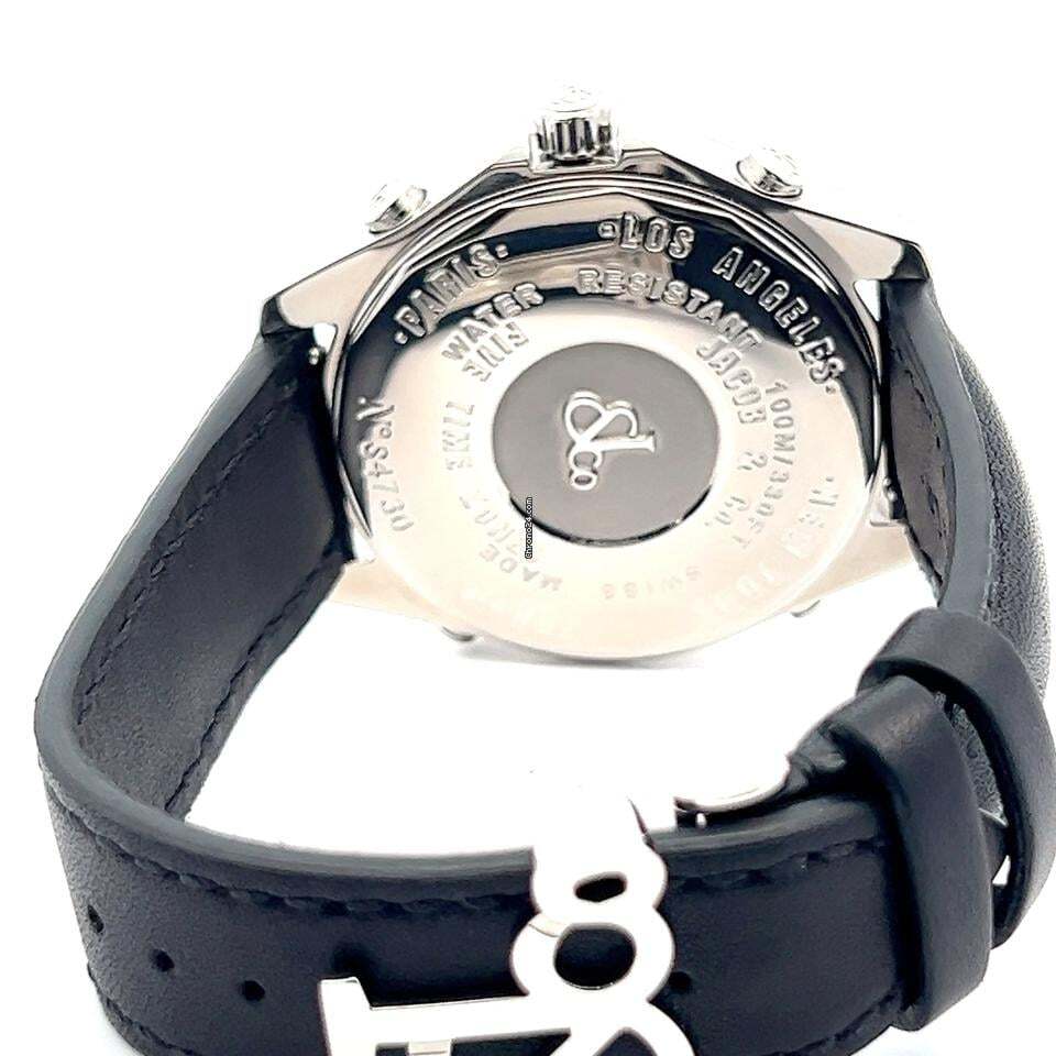 Jacob & Co. Quartz Men's Watch Steel Case With Leather Strap Authentic Luxury Timepiece