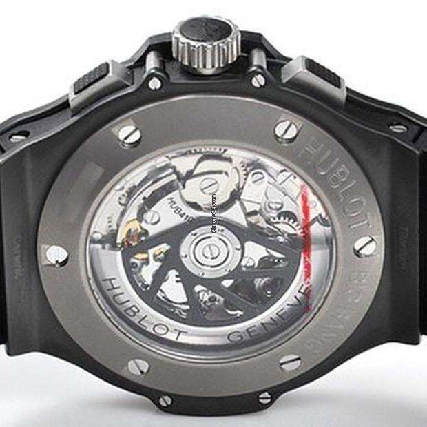 Hublot Big Bang 44 mm Automatic Men's Watch Ceramic Case With Rubber Strap Authentic Luxury Timepiece