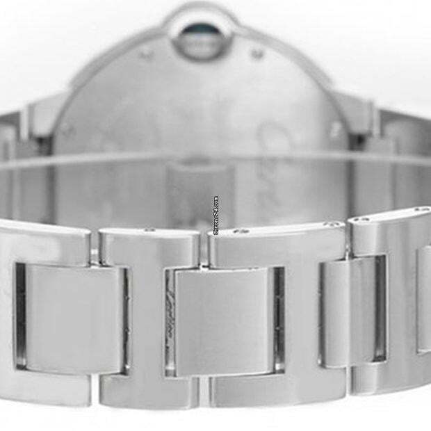 Cartier Ballon Bleu 36mm Automatic Men's Watch With White Gold Case and Strap Authentic Luxury Timepiece