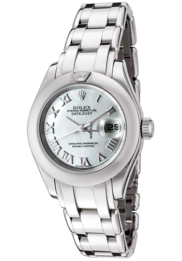 Rolex Automatic Women's Watch With White Gold Case and Strap Authentic Luxury Timepiece