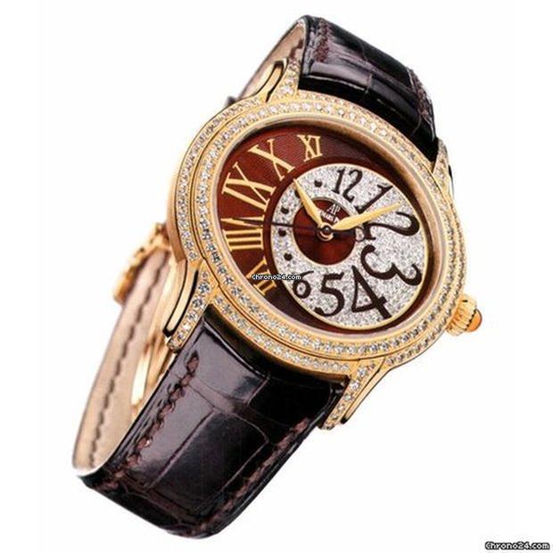 Audemars Piguet Millenary Ladies Automatic Women's Watch Yellow Gold Case With Leather Strap Authentic Luxury Timepiece