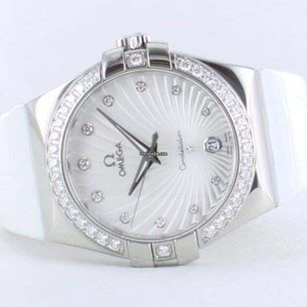 Omega Constellation Quartz Quartz Women's Watch Steel Case With Leather Strap Authentic Luxury Timepiece