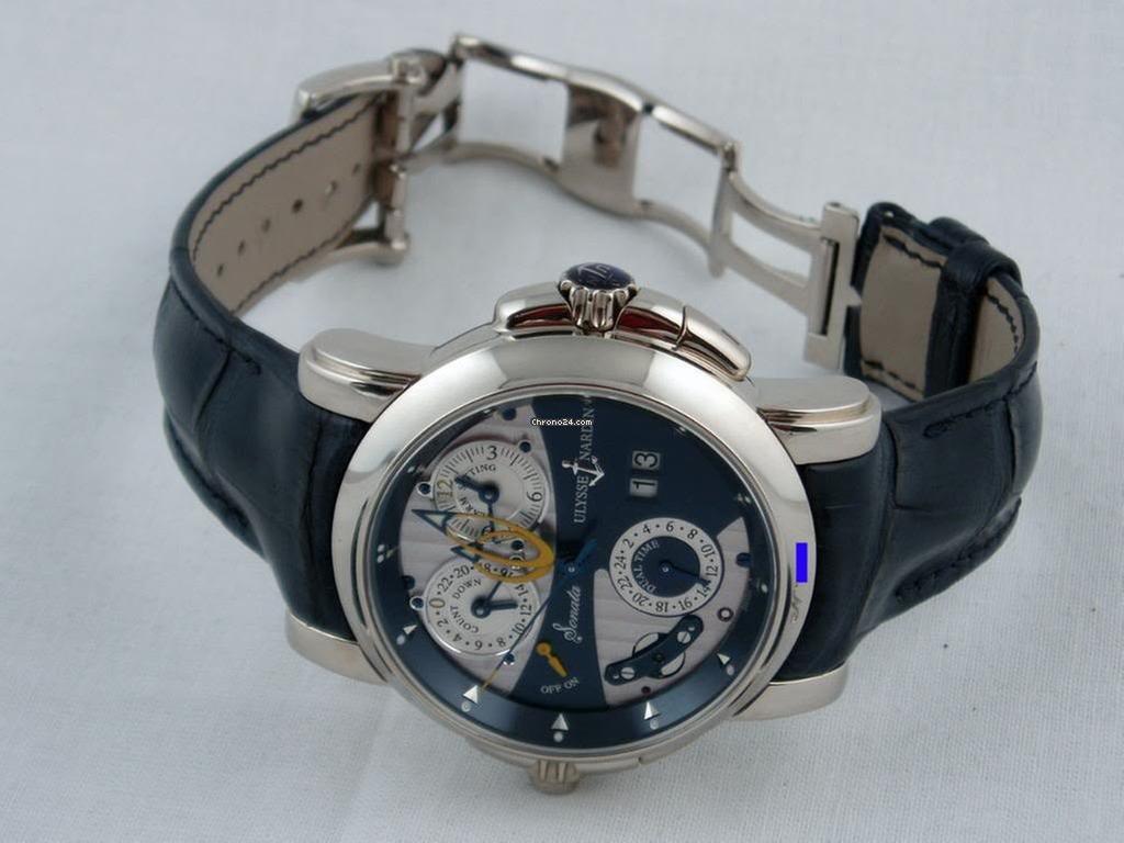 Ulysse Nardin Sonata Automatic Men's Watch White Gold Case With Leather Strap Authentic Luxury Timepiece