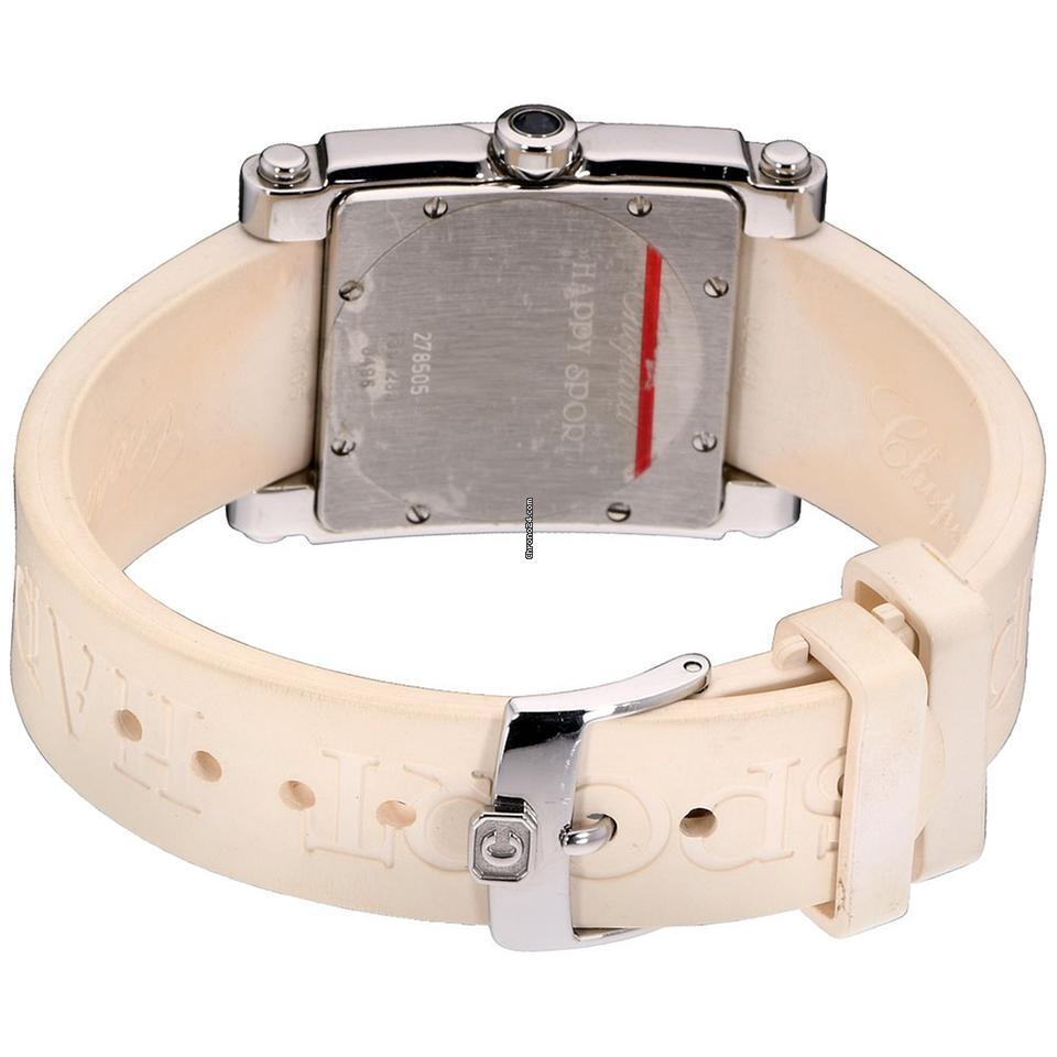 Chopard Happy Sport Women's Watch Steel Case With Rubber Strap Authentic Luxury Timepiece