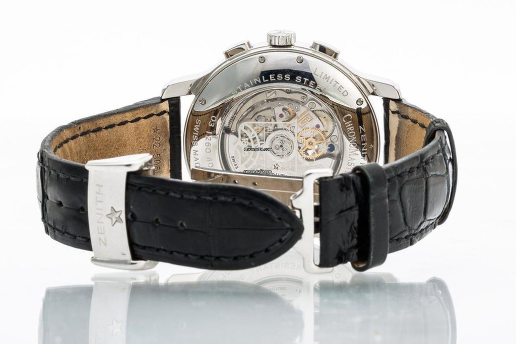 Zenith El Primero Chronomaster Automatic Men's Watch Steel Case With Leather Strap Authentic Luxury Timepiece