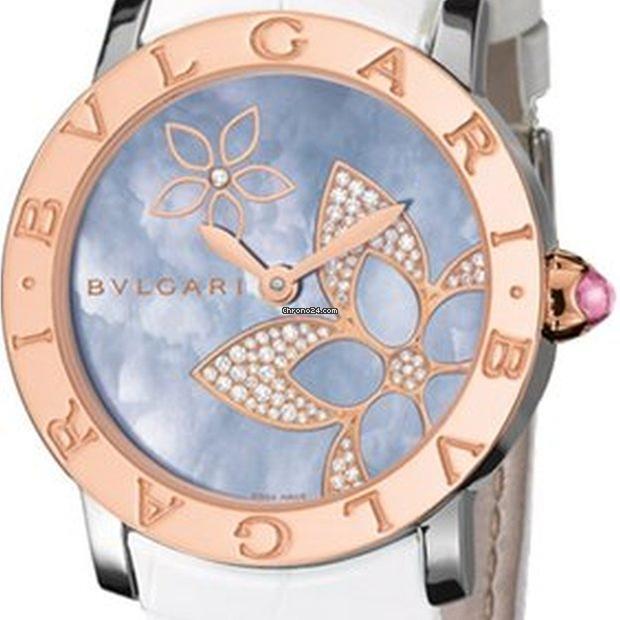 Bulgari Bulgari Automatic Women's Watch Gold/Steel Case With Leather Strap Authentic Luxury Timepiece