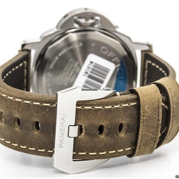 Panerai Luminor Marina 8 Days Automatic Men's Watch Steel Case With Leather Strap Authentic Luxury Timepiece