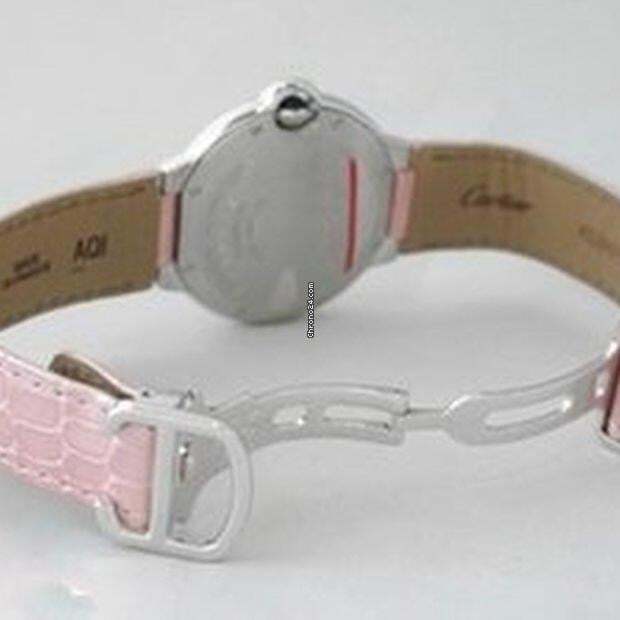 Cartier Ballon Bleu 36mm Automatic Women's Watch White Gold Case With Leather Strap Authentic Luxury Timepiece