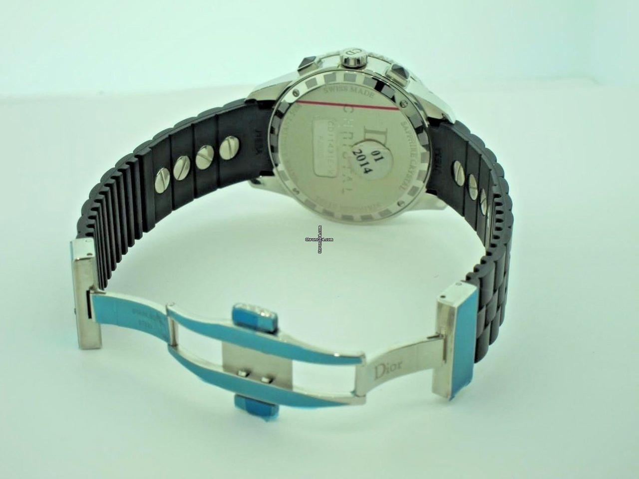 Dior Christal Quartz Women's Watch Steel Case With Rubber Strap Authentic Luxury Timepiece