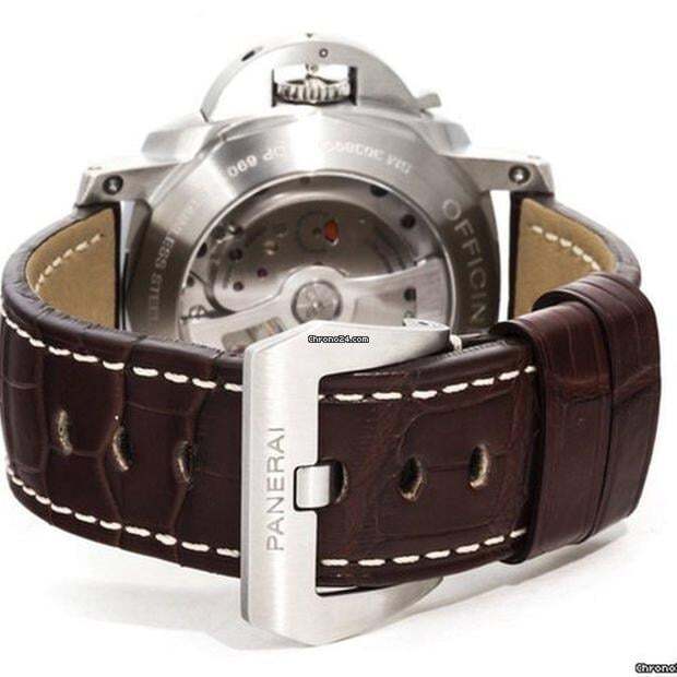 Panerai Luminor 1950 3 Days GMT Automatic Automatic Men's Watch Steel Case With Leather Strap Authentic Luxury Timepiece