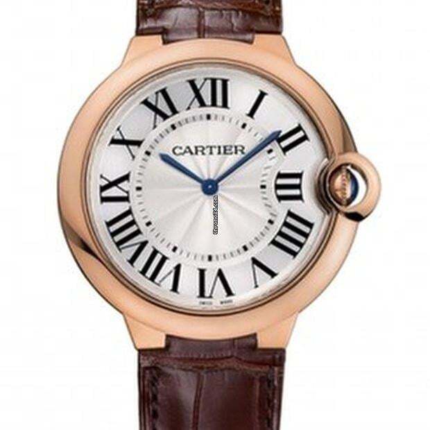 Cartier Ballon Bleu 40mm Automatic Women's Watch Rose Gold Case With Leather Strap Authentic Luxury Timepiece