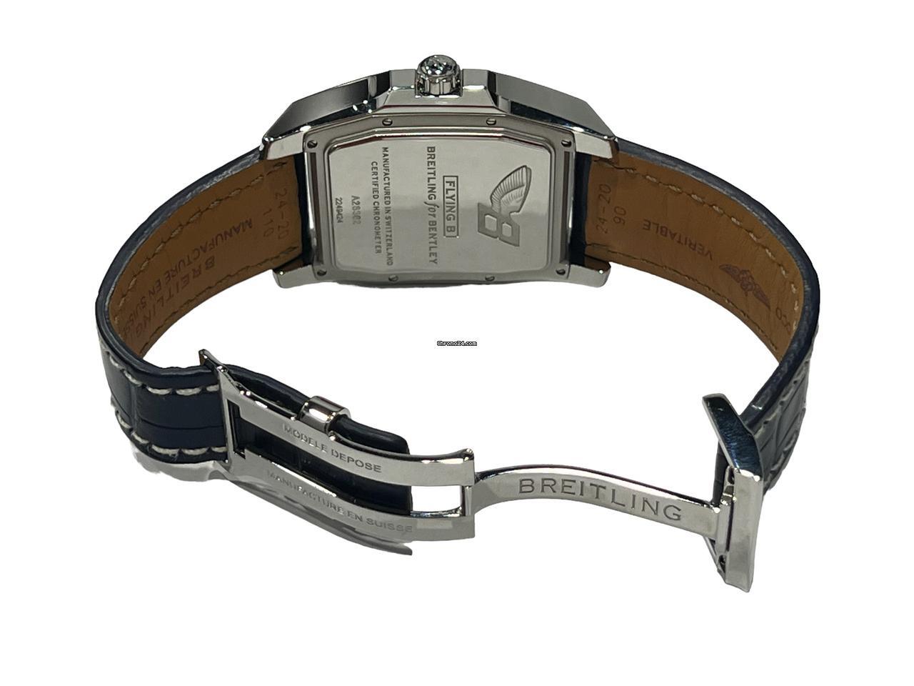 Breitling Bentley Flying B Automatic Men's Watch Steel Case With Leather Strap Authentic Luxury Timepiece