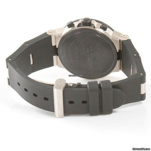 Bulgari Diagono Automatic Men's Watch White Gold Case With Rubber Strap Authentic Luxury Timepiece