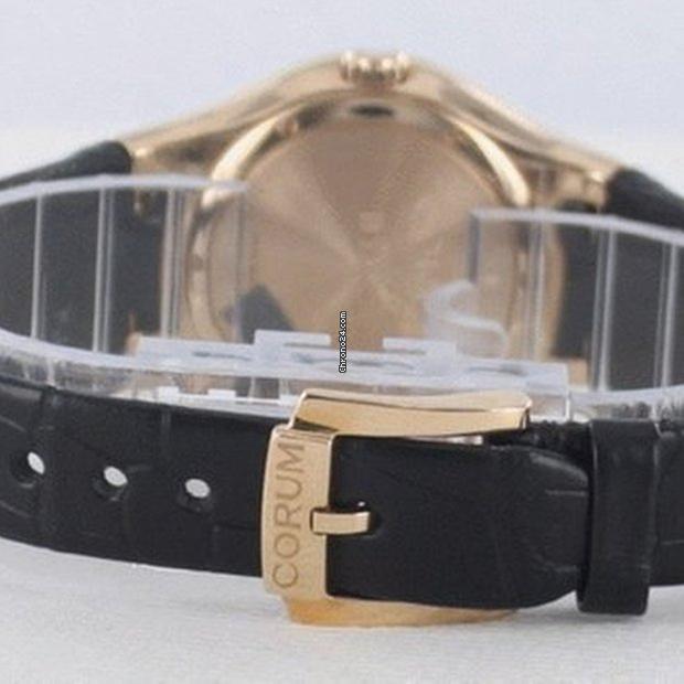 Corum Romvlvs Quartz Women's Watch Rose Gold Case With Leather Strap Authentic Luxury Timepiece