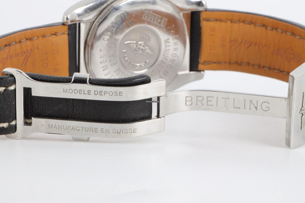 Breitling Chronomat Automatic Men's Watch Gold/Steel Case With Leather Strap Authentic Luxury Timepiece