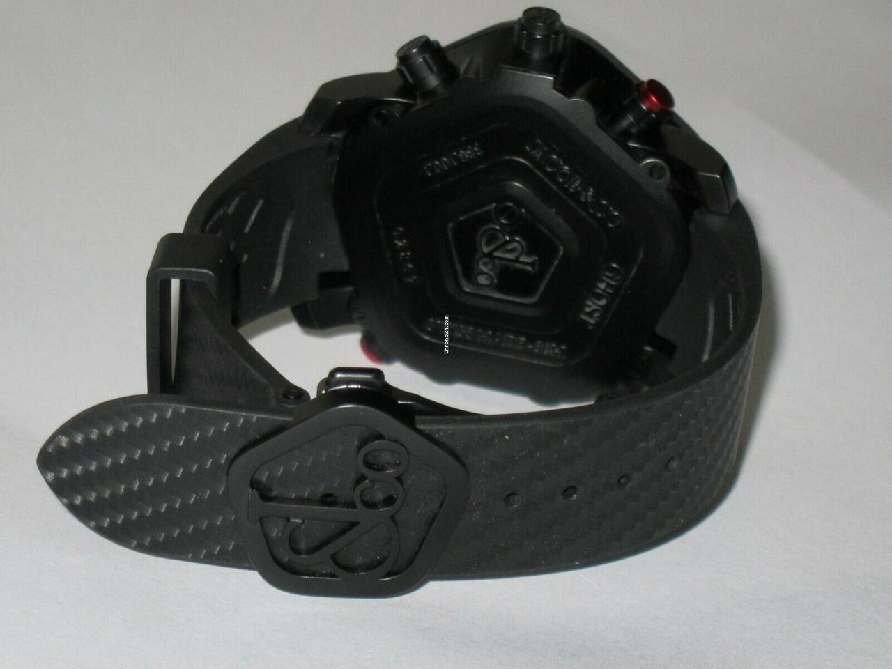 Jacob & Co. Five Time Zone Quartz Men's Watch Steel Case With Rubber Strap Authentic Luxury Timepiece