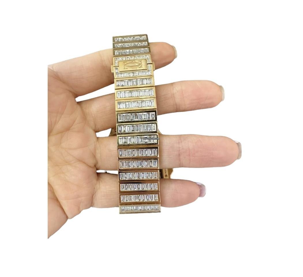 Cartier Santos Manual winding Men's Watch With Rose Gold Case and Strap Authentic Luxury Timepiece