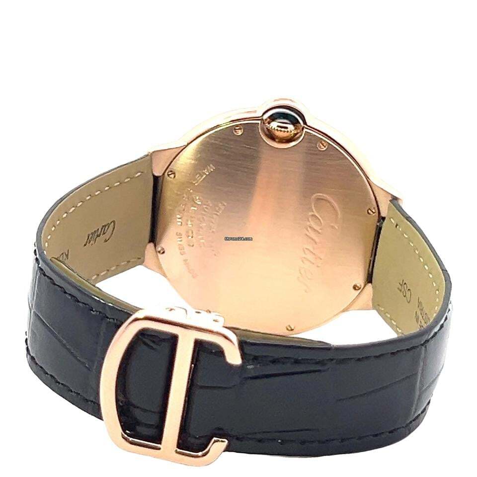 Cartier Ballon Bleu Automatic Men's Watch Rose Gold Case With Leather Strap Authentic Luxury Timepiece