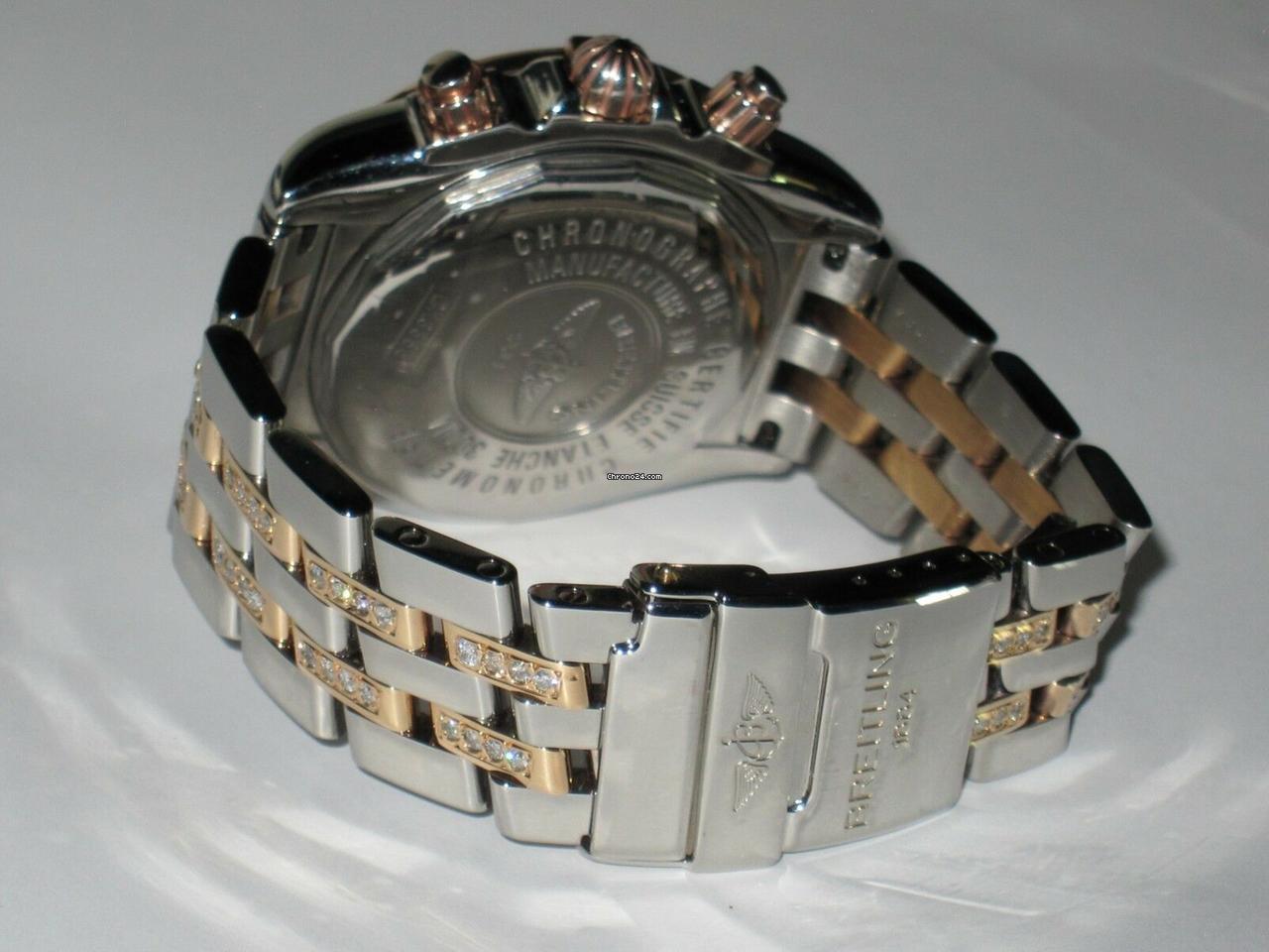 Breitling Chronomat Evolution Automatic Unisex Watch Gold/Steel Case With Gold/Steel Strap Authentic Luxury Timepiece