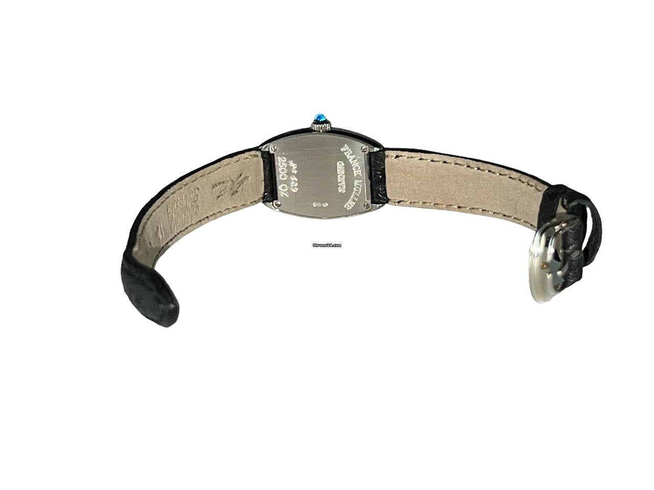 Franck Muller Quartz Women's Watch White Gold Case With Leather Strap Authentic Luxury Timepiece