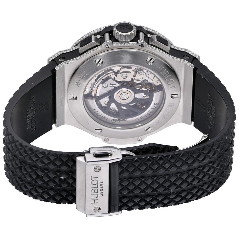 Hublot Big Bang 44 mm Automatic Men's Watch Steel Case With Rubber Strap Authentic Luxury Timepiece