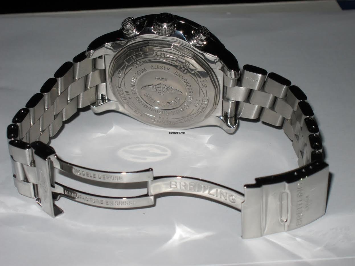 Breitling Super Avenger Automatic Men's Watch With Steel Case and Strap Authentic Luxury Timepiece