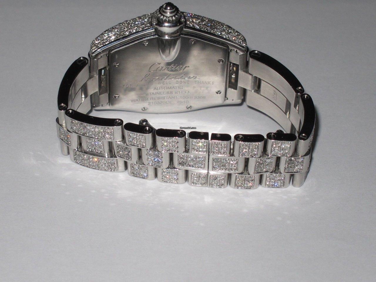 Cartier Roadster Automatic Men's Watch With Steel Case and Strap Authentic Luxury Timepiece