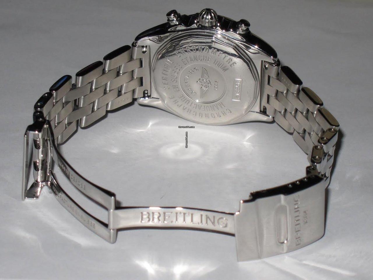 Breitling Chrono Cockpit Automatic Men's Watch With Steel Case and Strap Authentic Luxury Timepiece