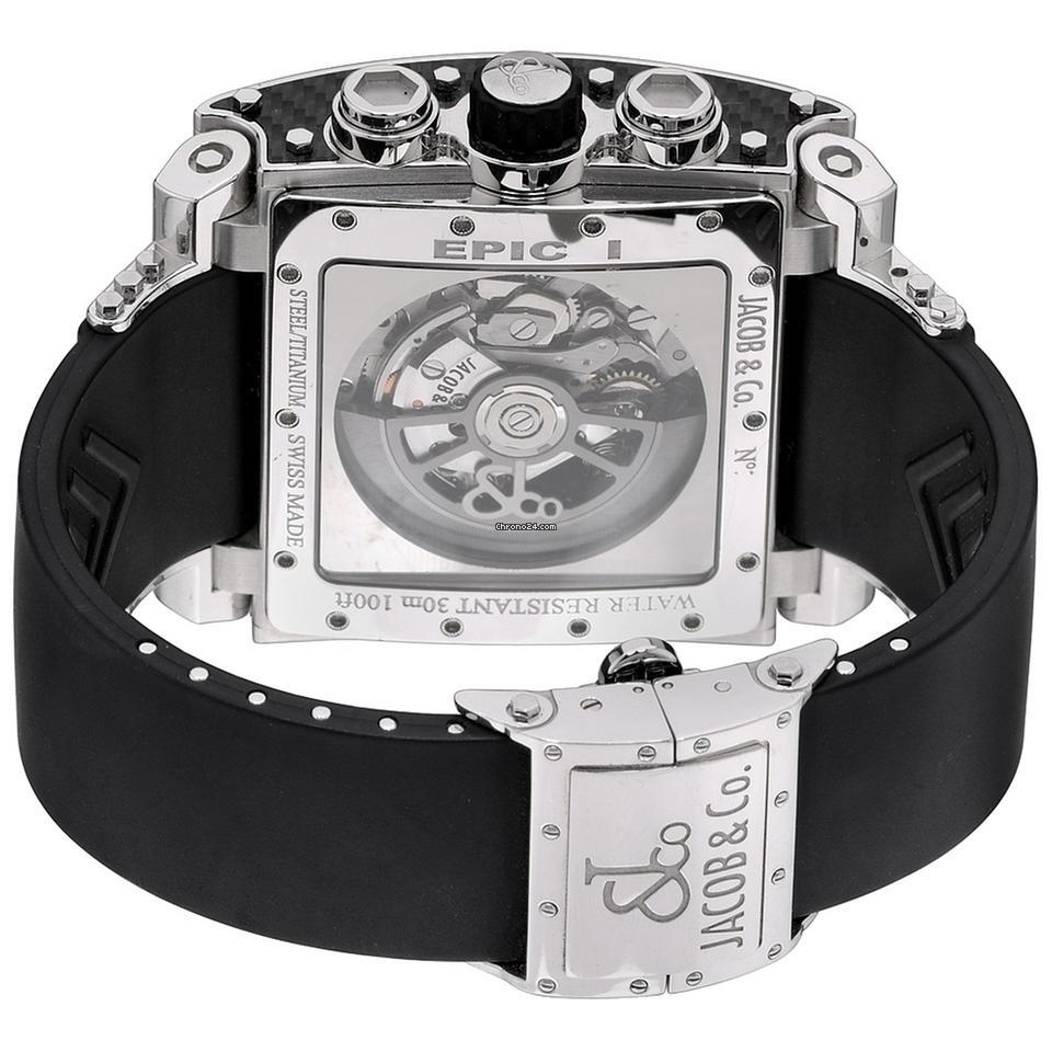 Jacob & Co. Automatic Men's Watch Steel Case With Rubber Strap Authentic Luxury Timepiece