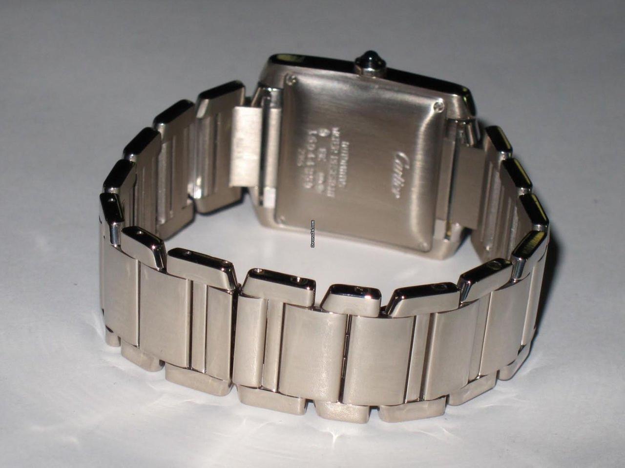 Cartier Tank Française Automatic Men's Watch With White Gold Case and Strap Authentic Luxury Timepiece