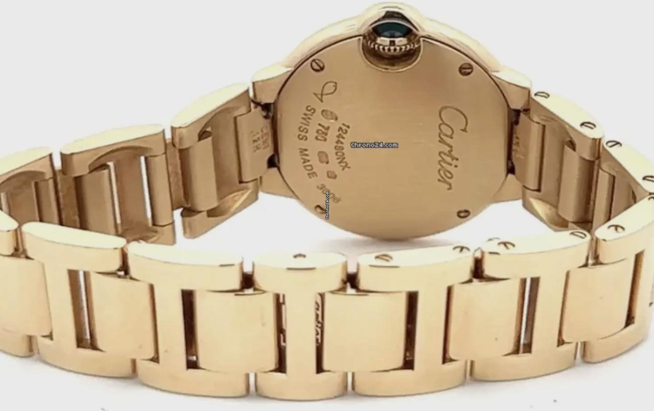 Cartier Ballon Bleu Quartz Women's Watch With Yellow Gold Case and Strap Authentic Luxury Timepiece