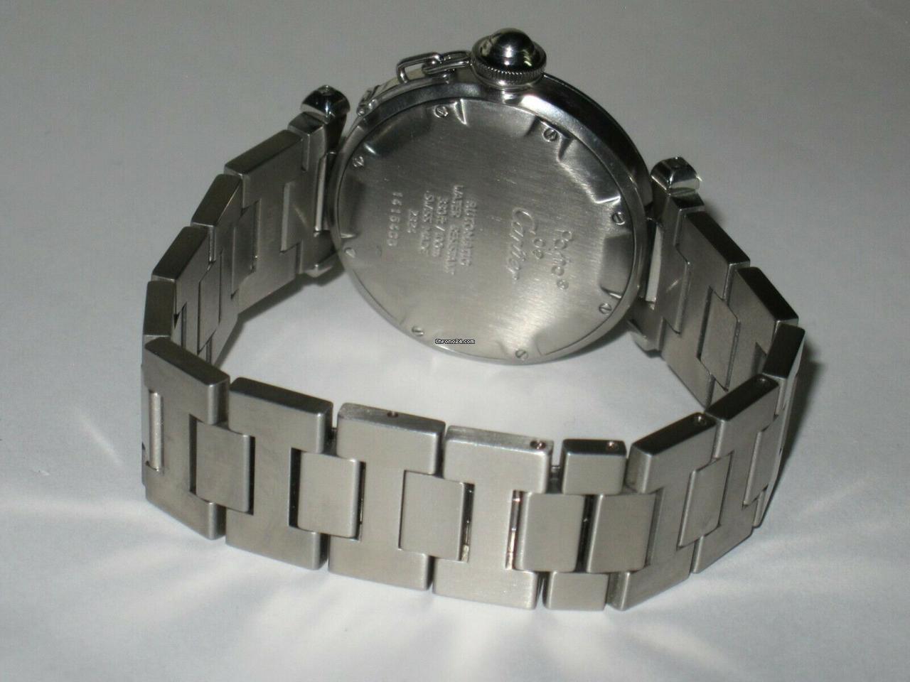 Cartier Pasha Automatic Men's Watch With Steel Case and Strap Authentic Luxury Timepiece