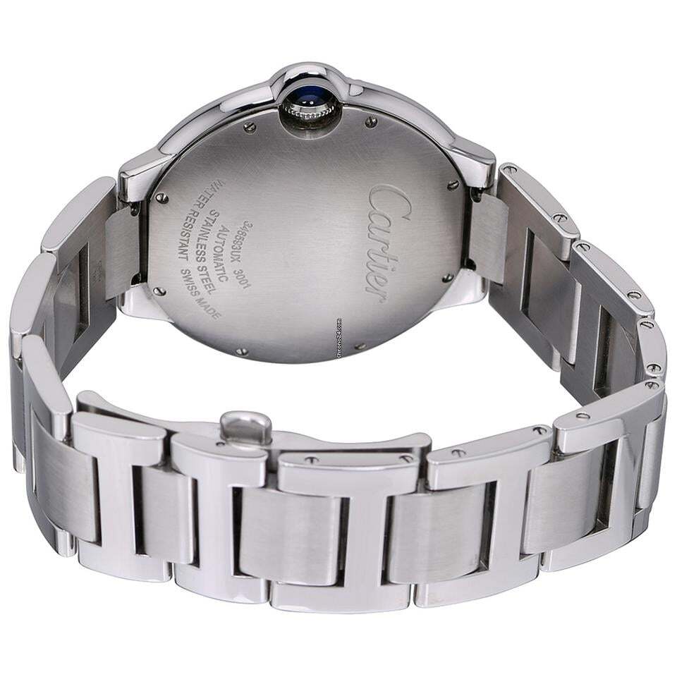 Cartier Ballon Bleu 44mm Automatic Men's Watch With Steel Case and Strap Authentic Luxury Timepiece
