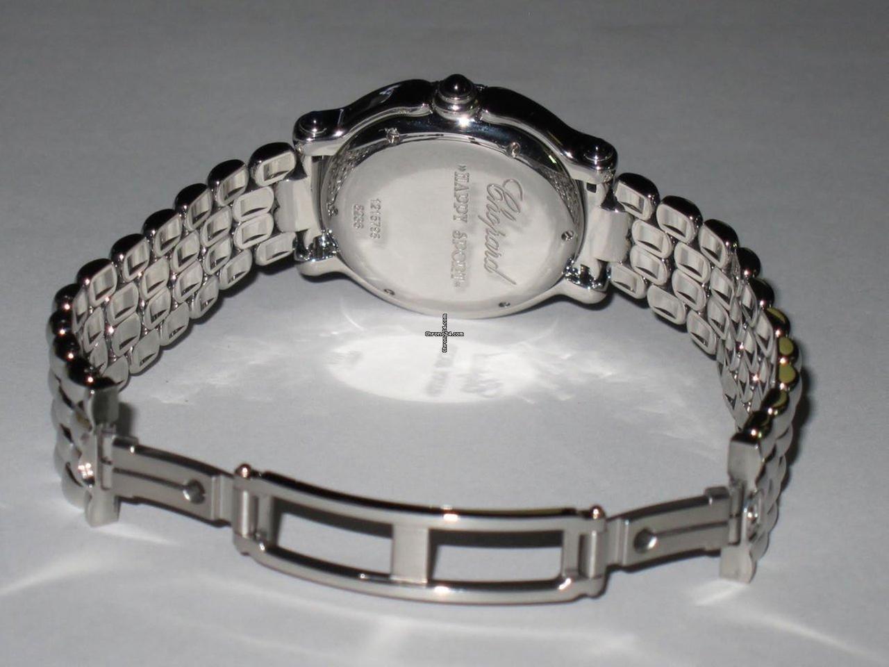 Chopard Happy Sport Quartz Women's Watch With Steel Case and Strap Authentic Luxury Timepiece