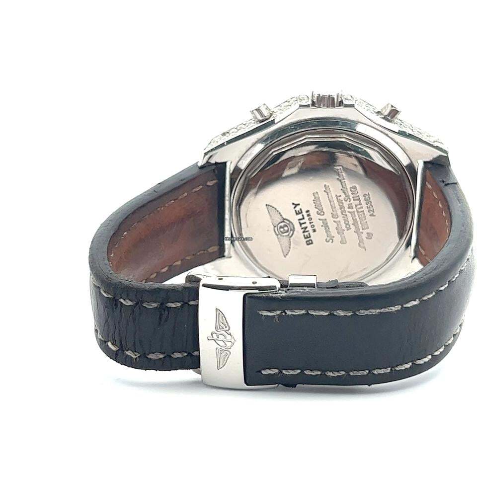 Breitling Bentley Motors Automatic Unisex Watch Steel Case With Leather Strap Authentic Luxury Timepiece