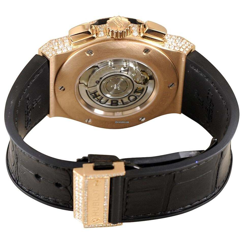 Hublot Classic Fusion Chronograph Automatic Men's Watch Rose Gold Case With Leather Strap Authentic Luxury Timepiece