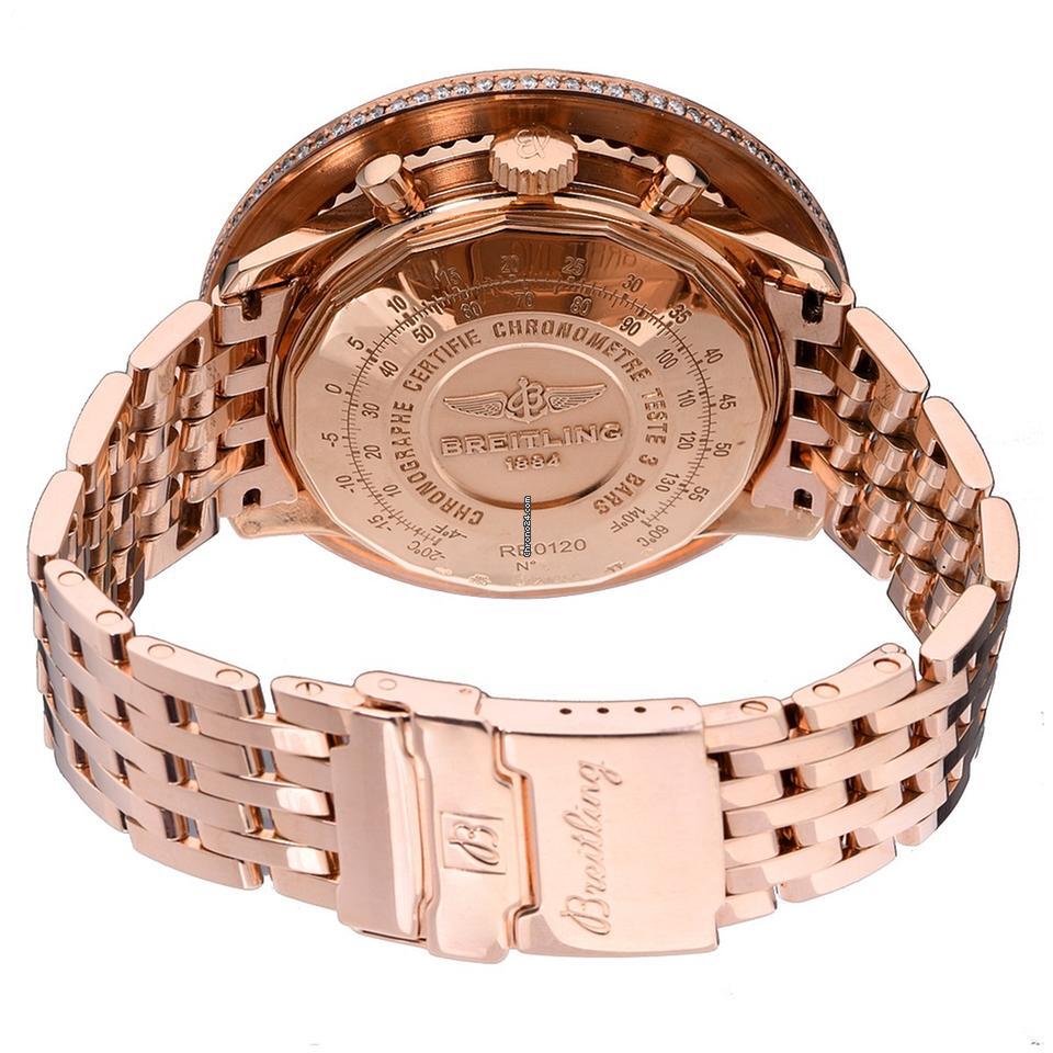 Breitling Navitimer 01 Automatic Men's Watch Red Gold Case With Rose gold Strap Authentic Luxury Timepiece
