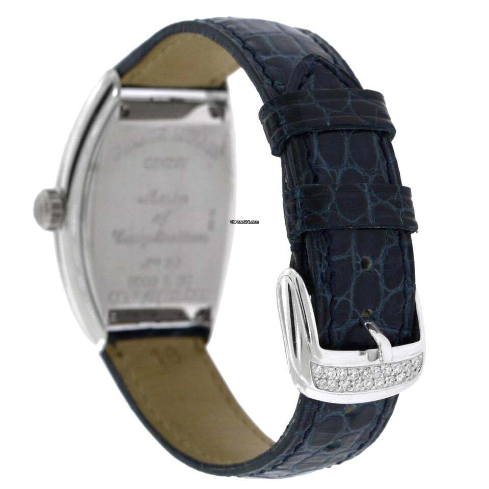 Franck Muller Conquistador Automatic Women's Watch White Gold Case With Leather Strap Authentic Luxury Timepiece