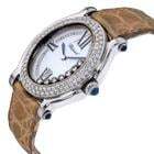Chopard Happy Sport Quartz Women's Watch Steel Case With Leather Strap Authentic Luxury Timepiece