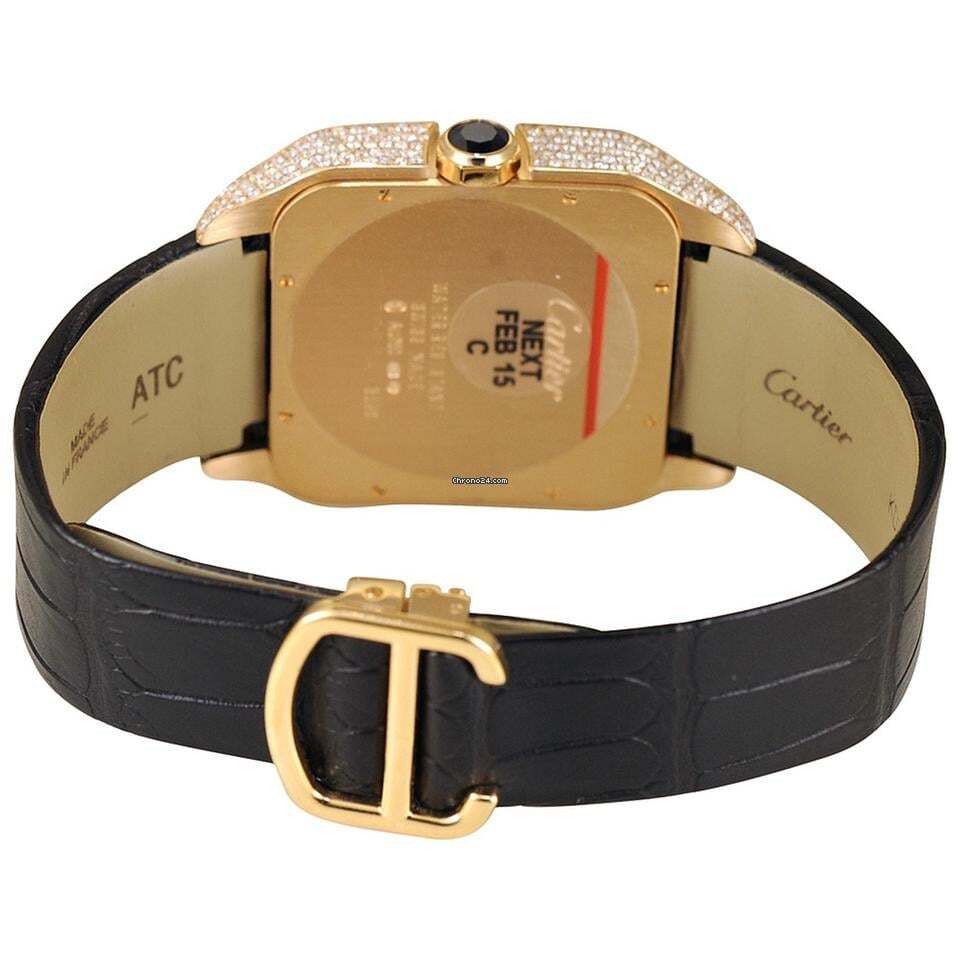 Cartier Santos Dumont Automatic Men's Watch Rose Gold Case With Leather Strap Authentic Luxury Timepiece